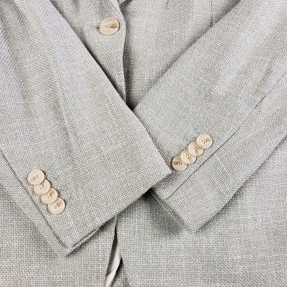 EUC✨ H&M women's large light green blue spring tweed blazer - Picture 5 of 12